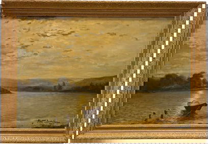 ALBERT WILFRED BARBELLE (1987-1957, American) Tonalist Lake Landscape