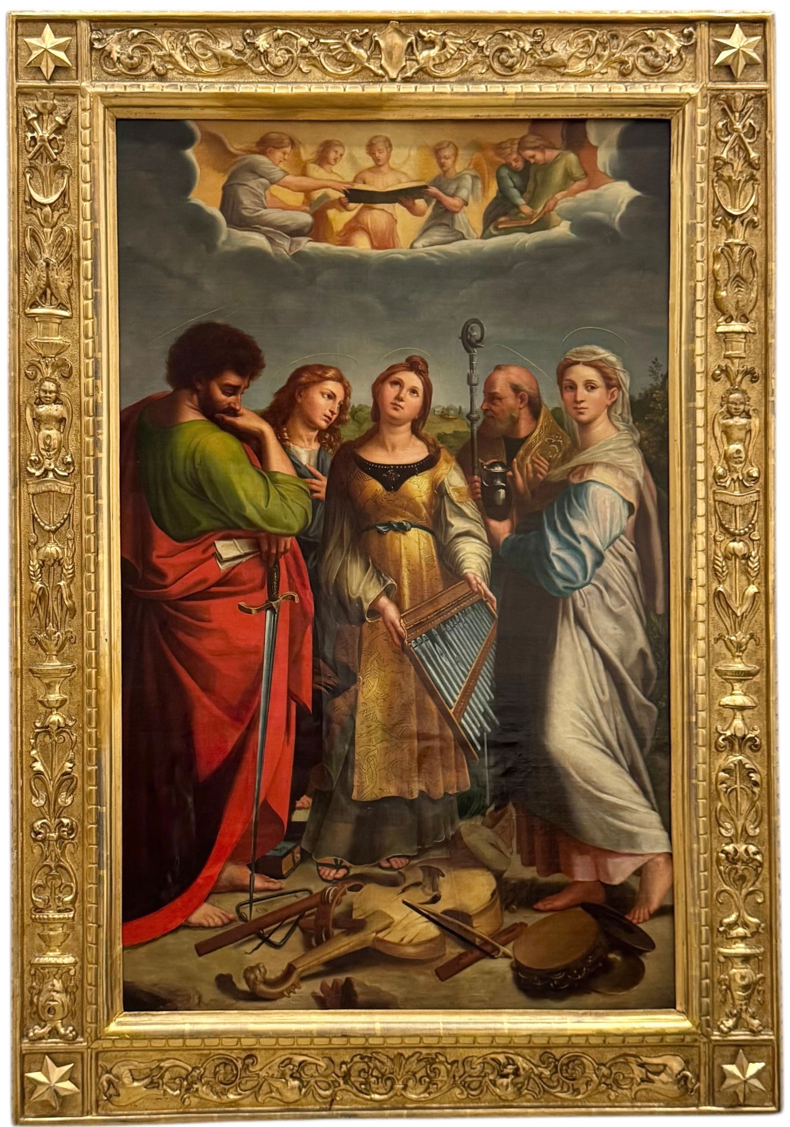 Italian School, Circa 19th Century, Saint Cecilia, After Rafael In Ornate Gold Frame (1 of 11)