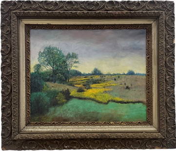 MICHAEL D. HODOWAL (b. 1959, American) Florida Artist: Oil on panel 20 x 16 in, 28.5 x 24.5 in (framed). Domestic Flat Shipping Price: $90