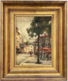 MARCEL ABOUGIT (20th c, French) Paris Street Scene Montemarte