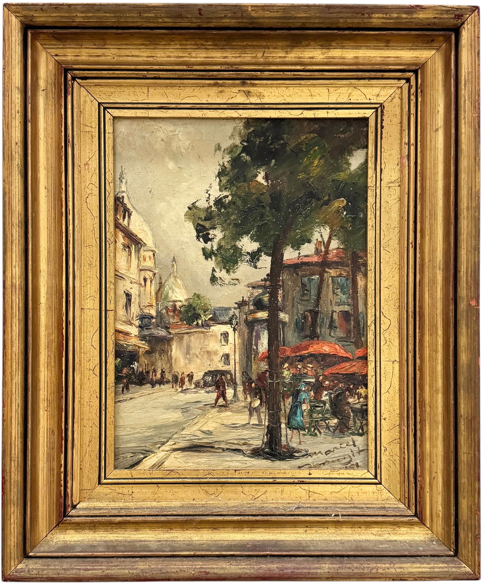 MARCEL ABOUGIT (20th c, French) Paris Street Scene Montemarte (1 of 4)