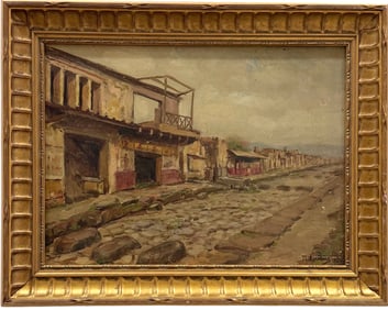 Early 20th Century Italian School Impressionist Street Scene Signed