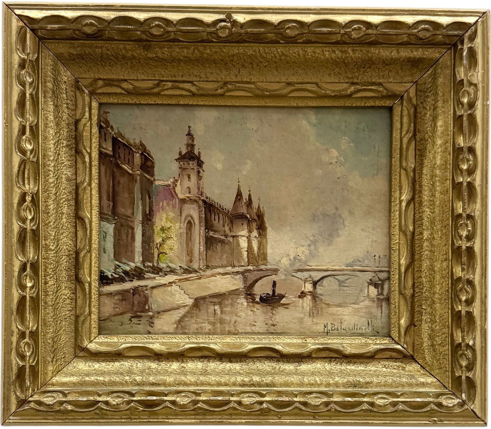 Early 20th Century European School Impressionist Cityscape With Bridge Signed (1 of 5)