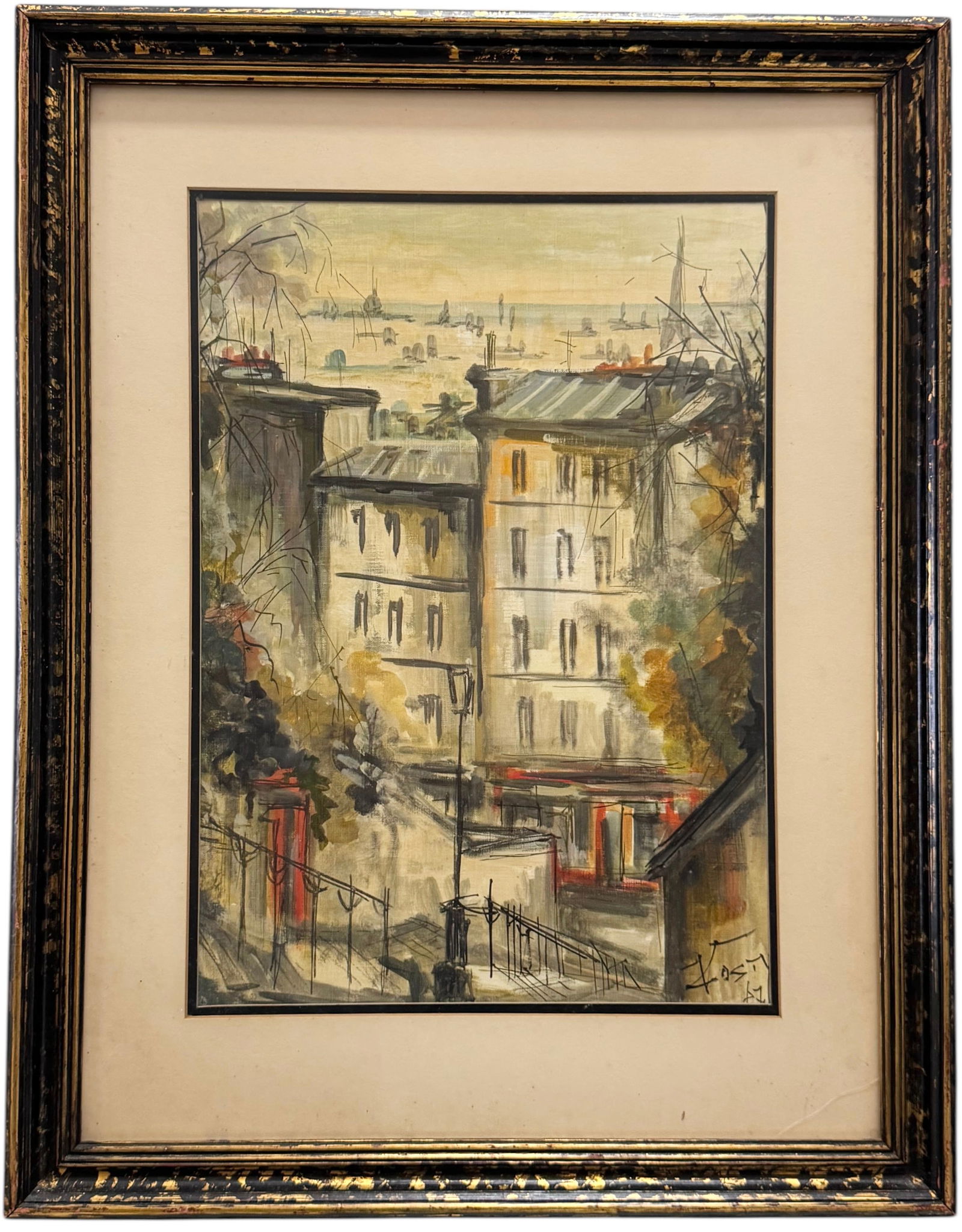 BEULAH KOSTY Nicely Framed European School Cityscape (1 of 4)