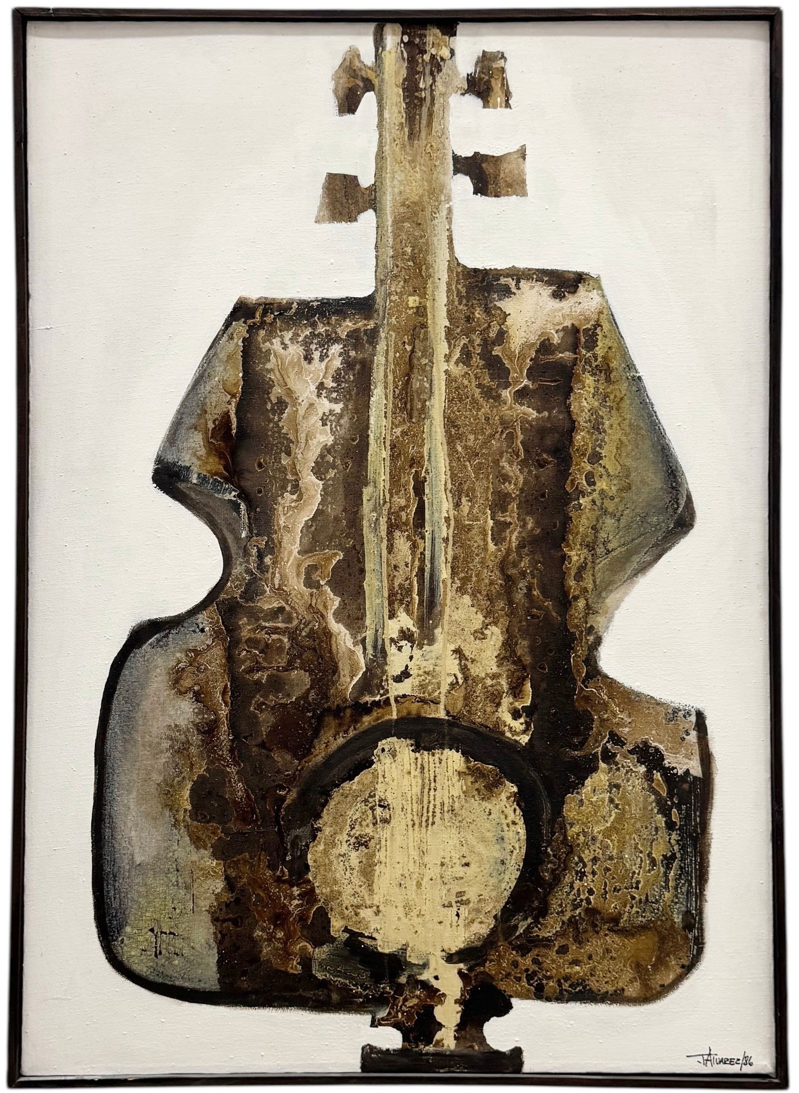 JOSE ALVAREZ (20th c, Cuban) Cubist Guitar (1 of 4)