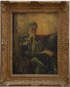 JOSEPH SLOMAN (20th c, American) Portrait Of A Rabbi, Nice Frame