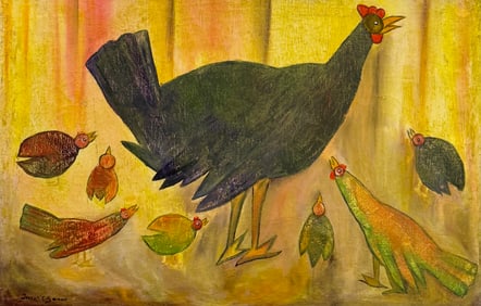 JOSEPH SANON (20th c, Haitian) Chicken