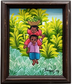 FRANCOISE JEAN (20th c, Haitian) Children Playing