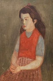 Early 20th Century American School Modernist Portrait Of A Young Girl
