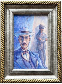 Vintage American School WPA Era Illustration Art Signed