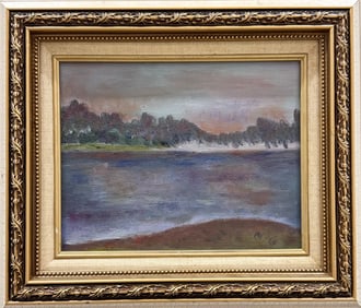 American School Fauvist Landscape Signed