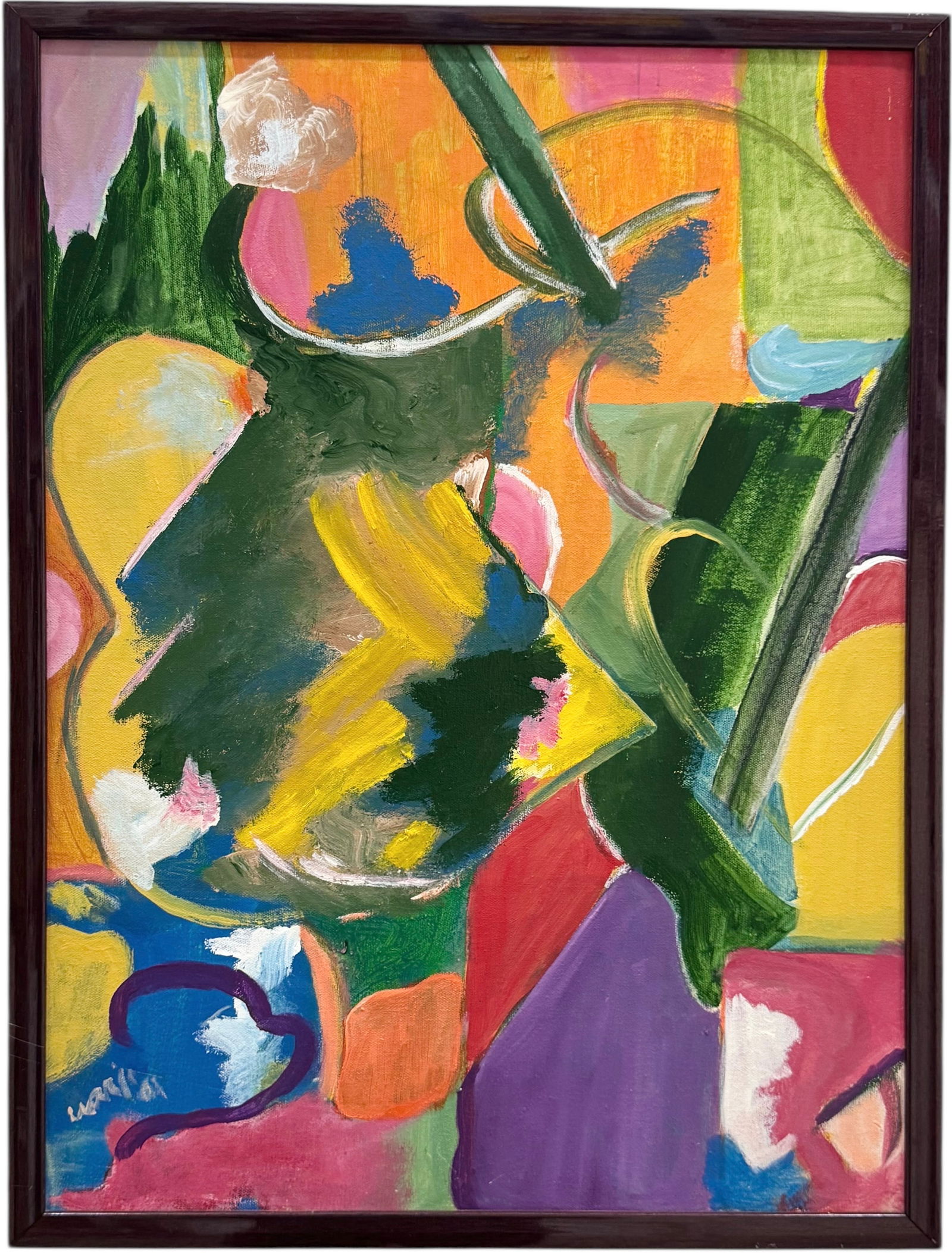 Contemporary American School Abstract Expressionist Oil On Canvas Signed (1 of 3)