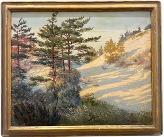 GOTTHILF AHLMAN (1888-1953, Swedish American) Impressionist Landscape Chicago Artist