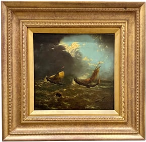 JOHN MOORE (of Ipswich) (1820-1902, UK) Stormy Seascape