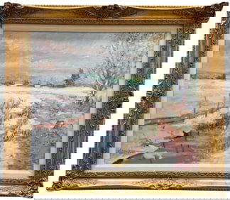 LISANDRO BAYLON (b 1951, Argentina) Snowy Impressionist Landscape