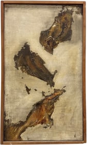 Mid-Century Modern Abstract Expressionist Painting Signed With Monogram