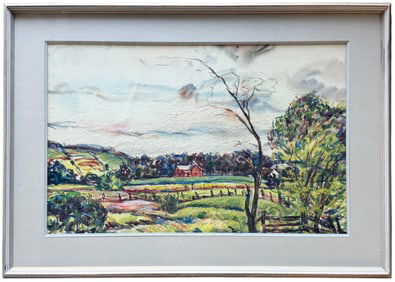 ALFRED KRAKUSIN (1903-1965, American) WPA Regionalist Pennsylvania Landscape