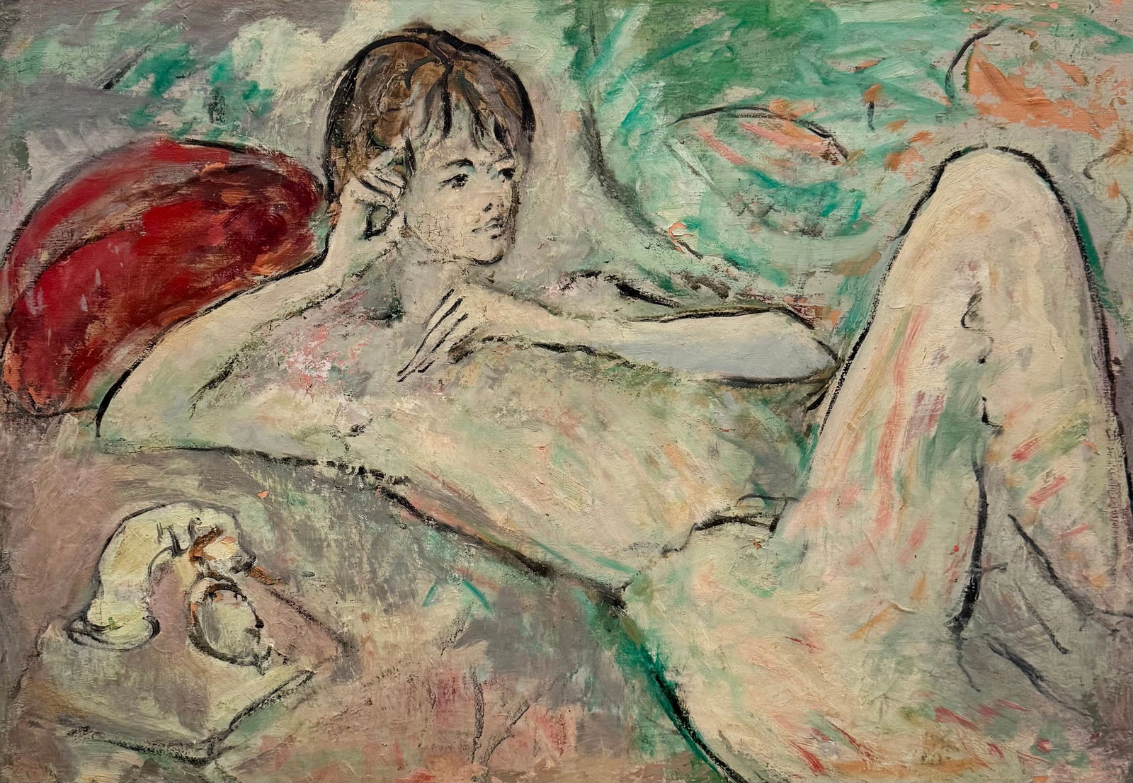 Mid-Century Modern French School Reclining Figure "The Telephone" (1 of 4)