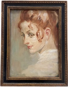 Early 20th Century American Impressionist Portrait Of A Young Woman