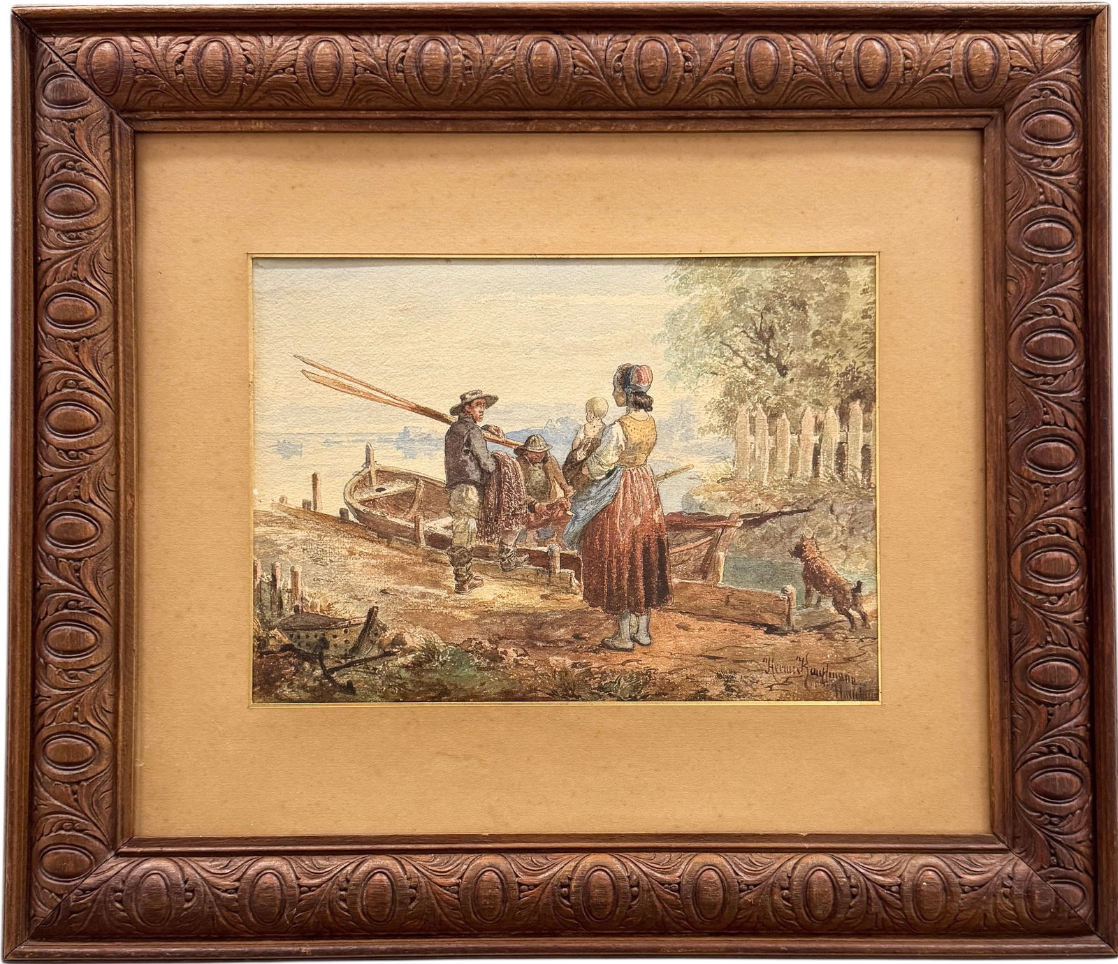 HERMANN KAUFFMANN SR (1808-1889, German) Watercolor (1 of 4)