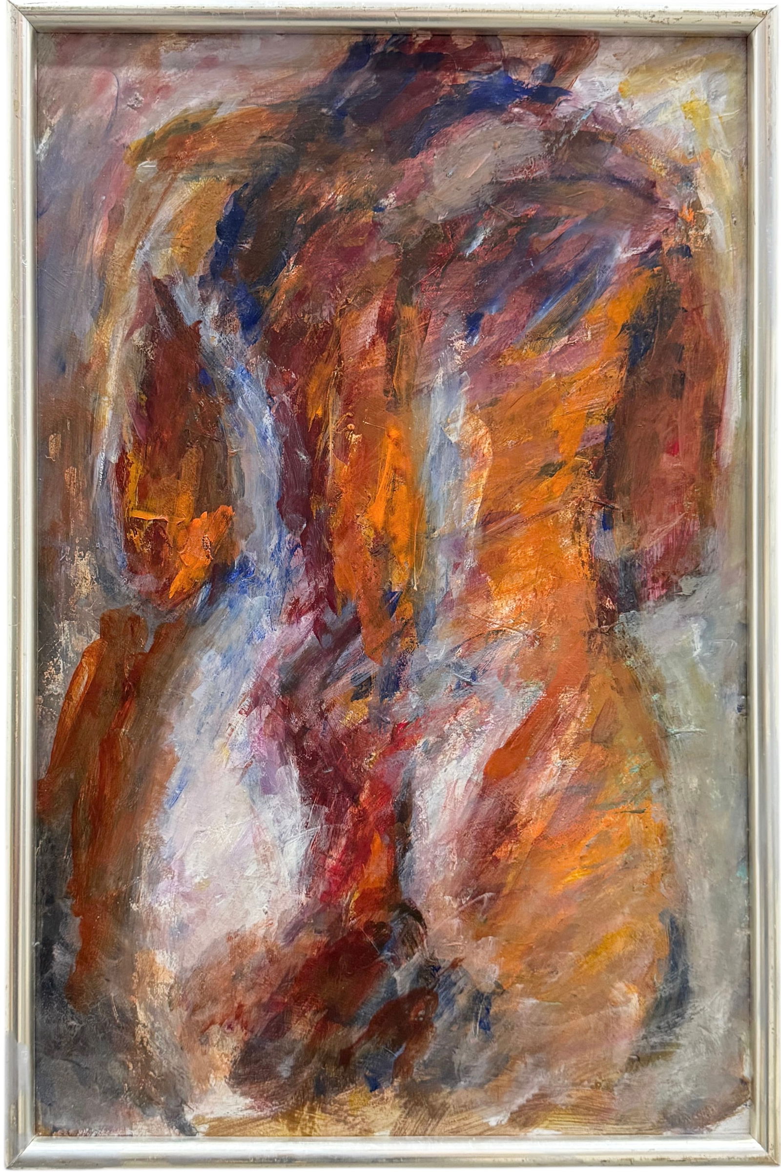 Mid-Century Modern American School Figural Abstract Oil On Board (1 of 2)