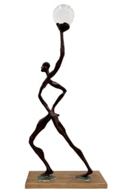 Giacometti Style Modernist Bronze Figural Sculpture
