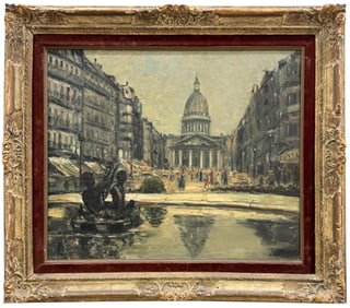 Paris School Impressionist Cityscape Parthenon Signed