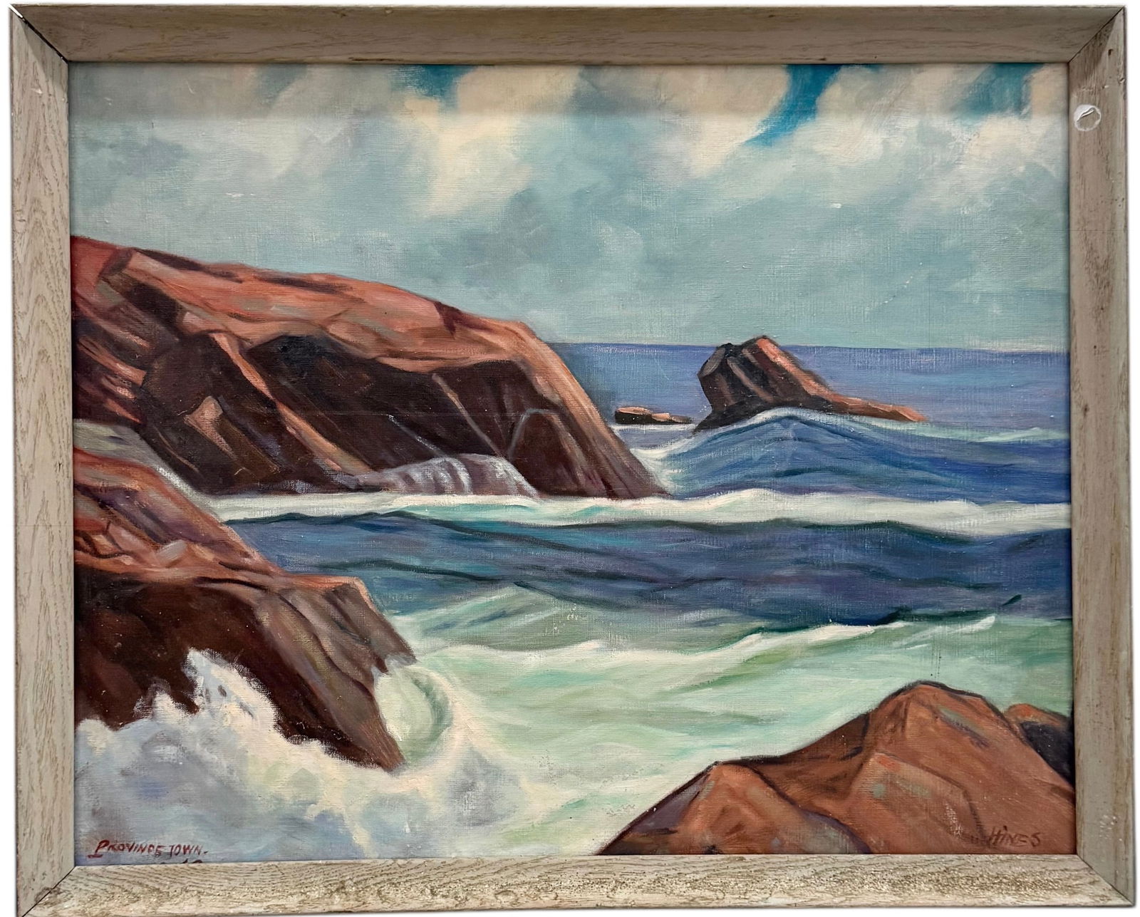 Vintage American School Seascape Of Provincetown Massachusetts Signed (1 of 4)