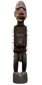 Carved Wooden African Fetish Nail Sculpture