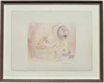 CRISTINA RUBALCAVA (b. 1943, Mexico) Menage A Trois, Nicely Framed