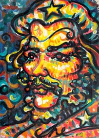 Cuban School Modern Abstract Portrait Signed