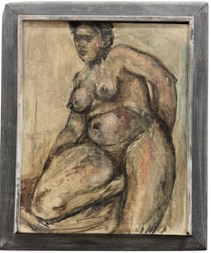 Mid-Century American School Grotesque Nude Black Portrait