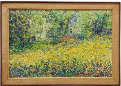 Mid-Century American School Modernist Landscape Signed