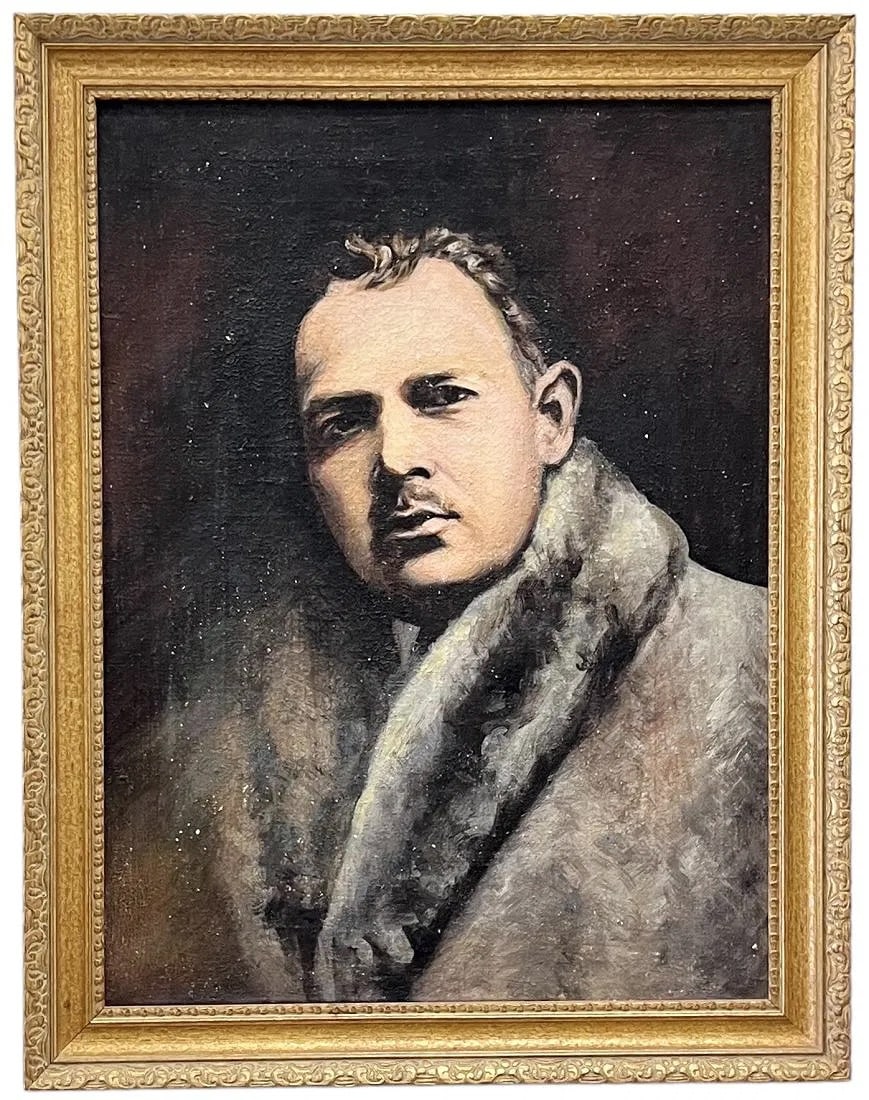 Early 20th Century American School Portrait Of A Gentleman: Oil on canvas 24 x 18 in, 27 x 21 in (framed). Domestic Flat Shipping Price: $80