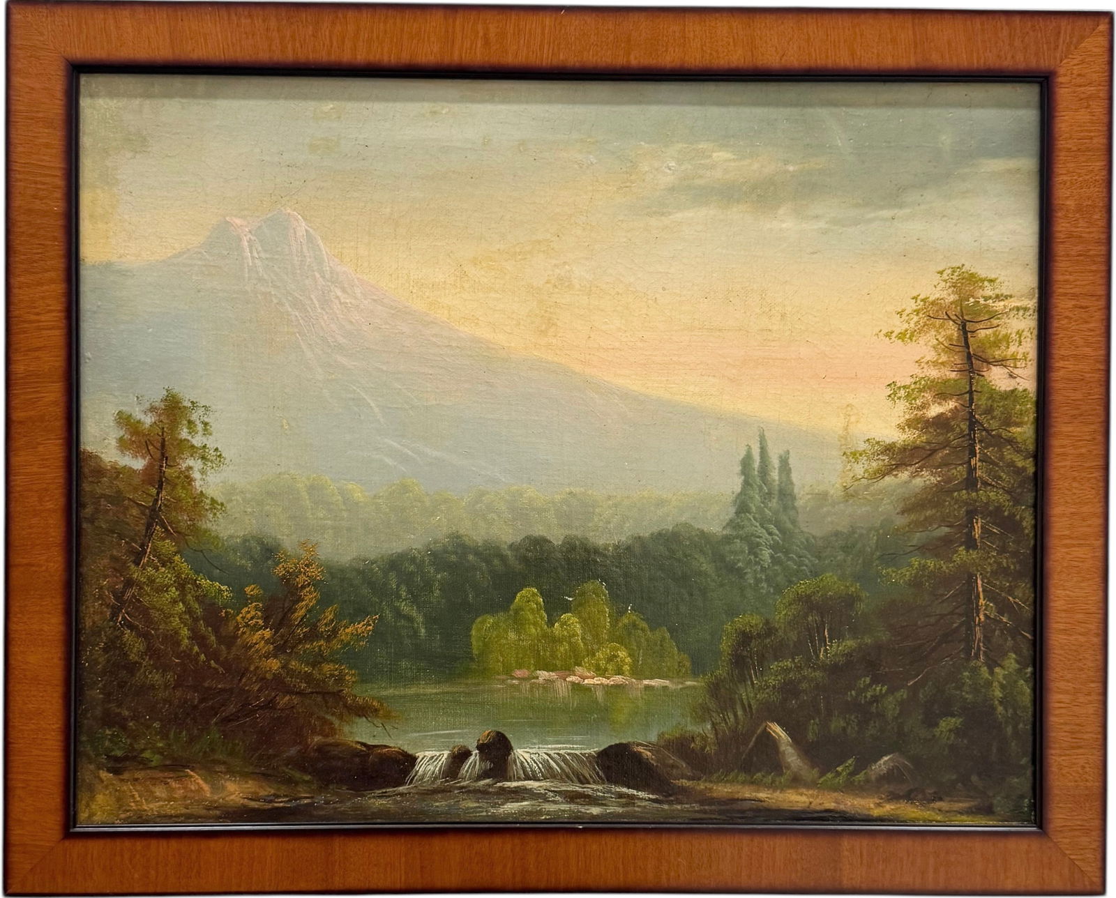 Early 20th Century American West Mountain Landscape With Stream Oil Painting (1 of 2)
