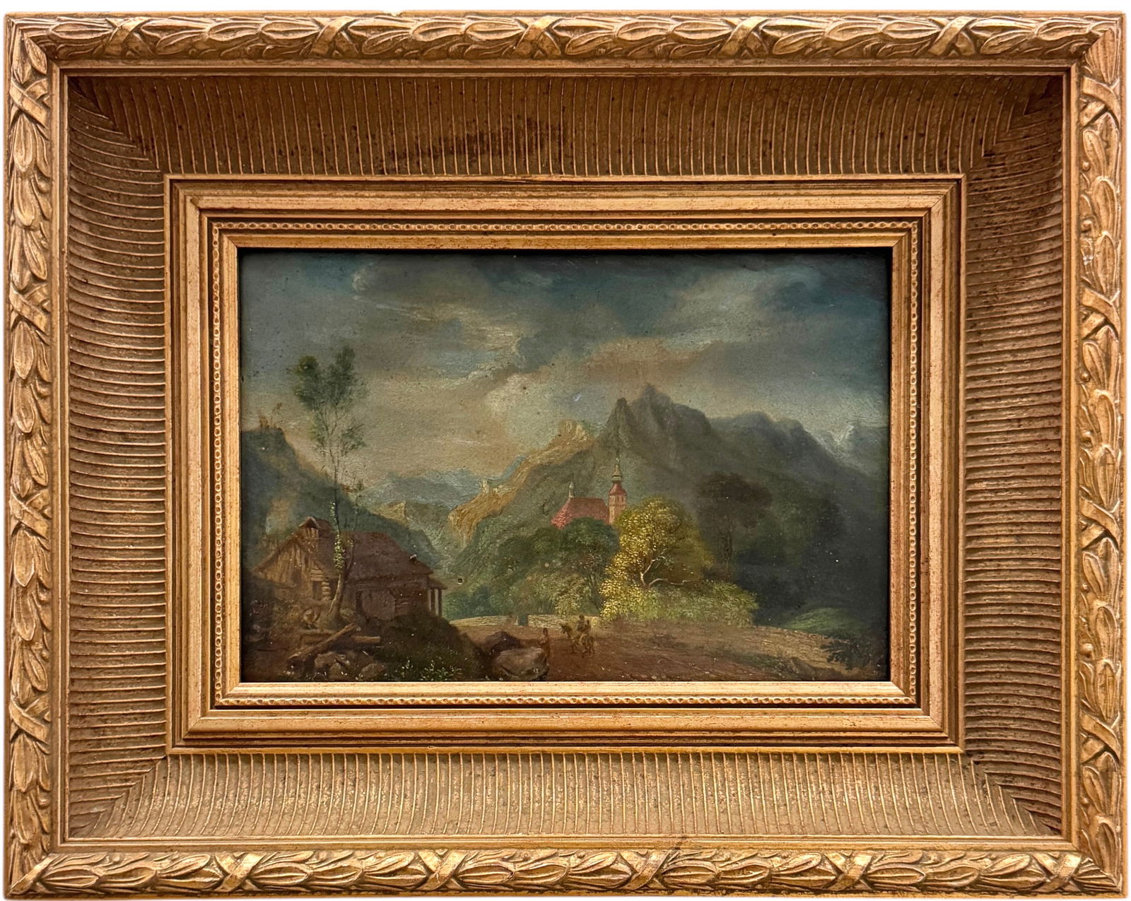 Early 19th Century German School Mountain Landscape Signed With Monogram (1 of 2)