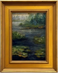 Hobbs Pond Essex Massachusetts, Early 20th Century American Impressionist Oil On Board