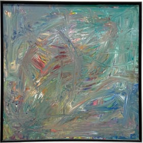 Contemporary Abstract Expressionist Painting Signed Signed With Monogram