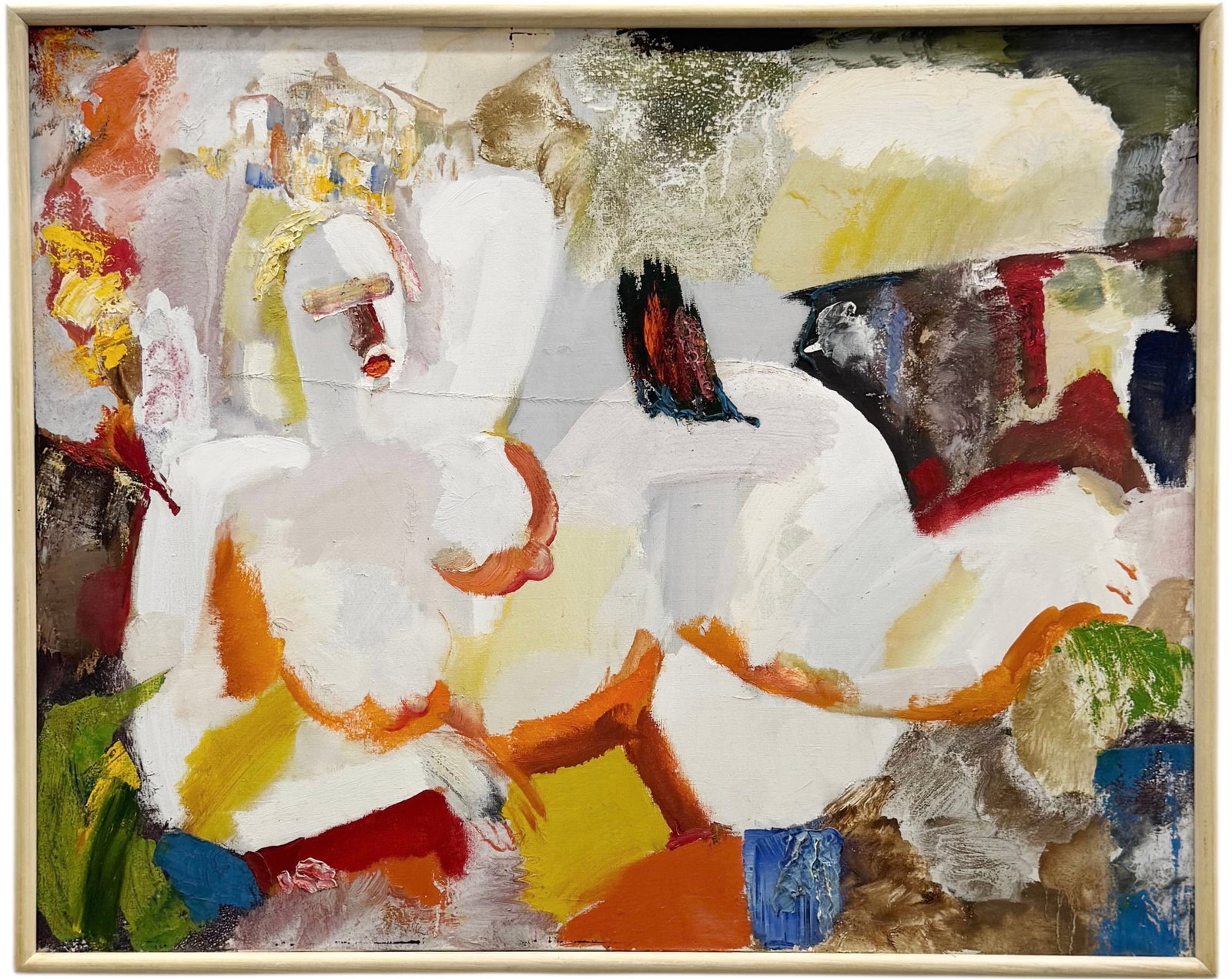 Ukrainian School Large Body Nude Abstract Oil On Canvas Painting, Odessa: Oil on canvas 39.5 x 31.5 in. Domestic Flat Shipping Price: $110