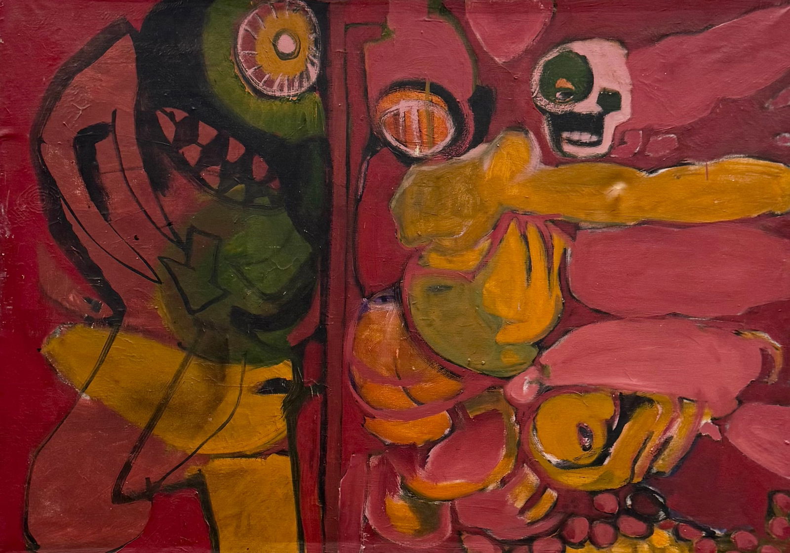 Large Modern Mid Century Neo Expressionist Abstract Oil Painting (1 of 5)