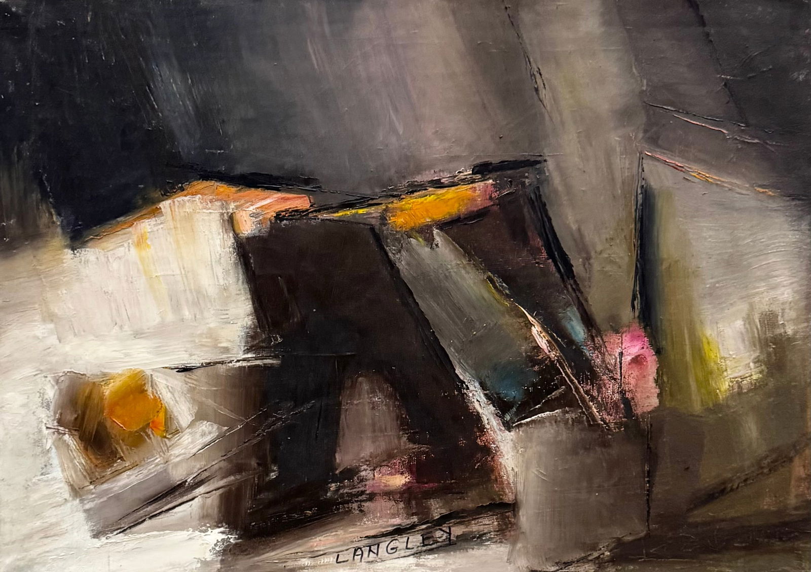 ROBERT LANGLEY (20th c, American) Abstract Expressionist (1 of 3)