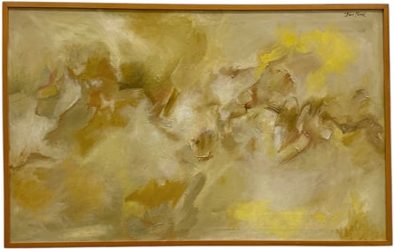 BEN FRANK Large Vintage American School Abstract Expressionist Painting