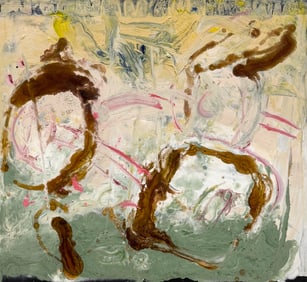 TIM NICHOLS, Large Non Objective Abstract Painting On Canvas 46"