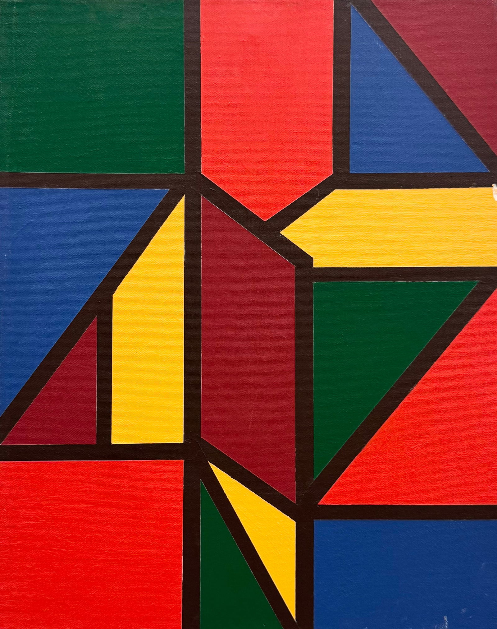 American School Contemporary Colorful Hard Edge Abstract Painting (1 of 2)