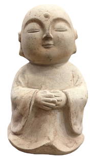 Terracota Buddha Sculpture: Size 16 x 8 in. Domestic Flat Shipping Price: $90