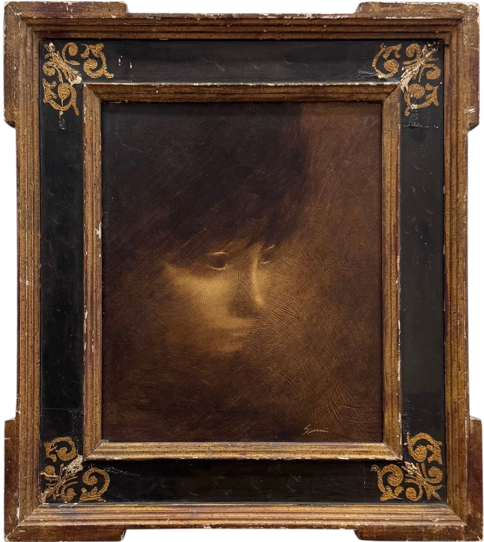 ALFRED SUSSY American Modernist Portrait Portrait Of A Bot Oil On Board Nicely Framed: Oil on board 11.5 x 10 in, 18 x 16 in (framed). Domestic Flat Shipping Price: $55