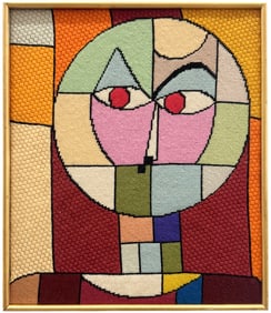 Mid-Century Modern American School Framed Abstract Tapestry 1970's