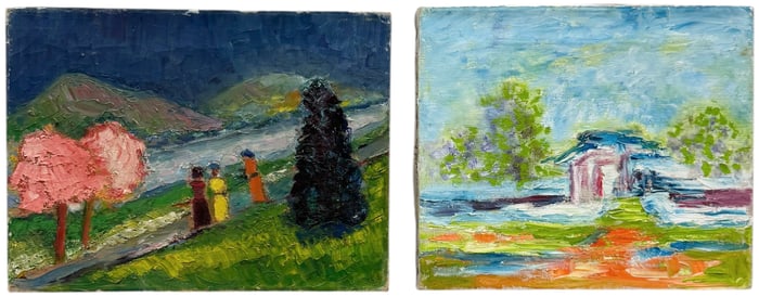 Pair Of Vintage American School Impressionist Landscapes