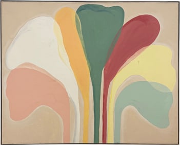 Monumental Vintage American School Abstract Painting Artist Unknown 61"