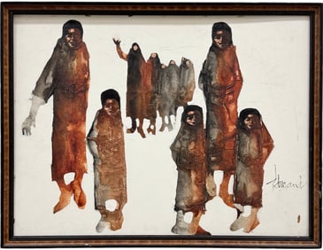 JOEL DURAND American Mid-Century Modern Figural Abstract